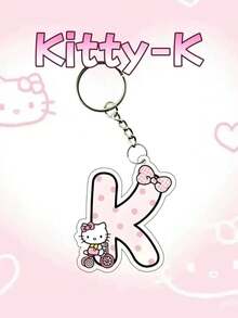 Sanrio 1 Hello Kitty Acrylic Keychain, 26 English Letters, Girl's Keychain With Various Cartoon Patterns Of Hello Kitty, Cute Bag Pendant, Car Keychain, Spelling Pendant, Perfect Birthday Gift, 2D Tablet, Winter Christmas Gift, Holiday Gift, Keychain, Cute Bag Pendant, Pen Bag Pendant. - Multicolor - View 6