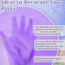 1 pieza Mantel desechable de plástico, rectangular, adecuado para fiestas de cumpleaños, baby shower, bodas, sociales de helados y con temática oceánica, decoración, disponible en varios colores, de vuelta al colegio, Día de San Valentín - Multicolor - Ver 3