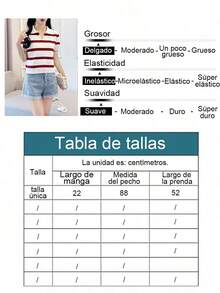 Camiseta casual de verano para mujer, moderna, de manga corta, con estampado a rayas de cereza - Rojo - Ver 11