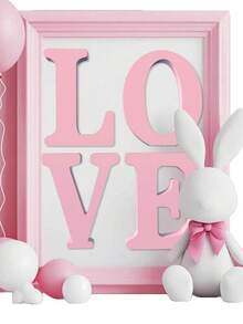 1 件木制 26 个英文字母婚礼道具，木制英文字母 LOVE 挂饰，情人节装饰木制挂饰，创意家居派对装饰品，DIY 英文字母 LOVE 木制工艺品，适用于情人节、圣诞节、万圣节等节日挂饰 - 彩色 - 查看 4