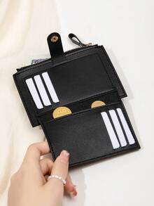 FOREVER MIYIN 时尚纯色双折轻便便携式多卡夹，简约拉链零钱包适合白领女性通勤度假，周年纪念/生日/老师/女朋友的理想配饰礼物，赠送休闲卡夹钱包名片夹信用卡夹女士女士钱包迷你钱包钱包钱包卡钱包 - 彩色 - 查看 4