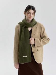 1 szt. Jednokolorowy szalik, elegancki i wszechstronny na jesień/zimę, przyjazny dla skóry, teksturowany w paski, odpowiedni na wyjścia, randki, do noszenia na co dzień lub do pracy