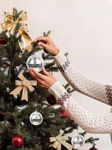 1pc Large Disco Ball Hanging Decoration, Mirrored Disco Lighting Ball For DJ, Club, Stage, Bar, Party, Wedding, Holiday - Stylish And Fun Silver Disco Sphere Decoration - 銀色 - 查看 11