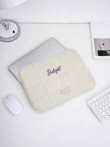 1pc Personalized Soft Padded IPad Sleeve, Embroidered Letter 14" Tablet Pouch, 15.6" Laptop Carrying Case, IPad Tablet Protective Sleeve, Multi-Size Notebook Handbag, Suitable For Daily Use, Can Be Given As Gifts For Christmas, Mother's Day, Teacher's Day, Birthdays