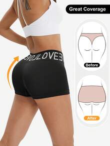 LianShengFa 6pcs Letter Waistband Seamless Mid-Waist Shaping Panties, High Elastic Breathable Mesh Fabric Women's Underwear, Comfortable Soft Fitted Ladies Briefs - Multicolor - View 5