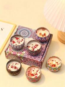 Bougies parfumées en tasse, parfum botanique pour le soulagement du stress et la relaxation, apaisant, parfait pour l'anniversaire, Noël, Thanksgiving (Rose)