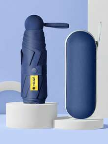 1 Stück kompakter Doppelnutzen-Regenschirm, tragbarer Mini-Sonnenschirm, UV-Schutz leichter Regenschirm