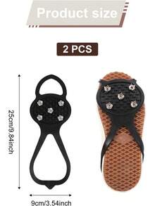 2 Pairs Crampons Pour Bottes, Snow Cleats, Non-Skid 10-Claw Crampons Grippers Spikes Hiking Boots, & Snow Shoes, Hiking Gear, Essentials, Accessories Winter Sports (L Size)