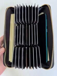 男女通用长款卡包，大容量银行卡套，简约长款钱包，长款手拿包，迷你钱包 - 黑色 - 查看 2