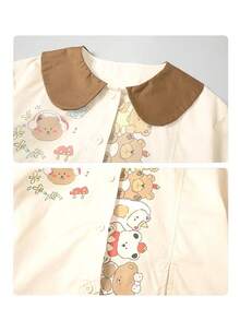 女童卡其色卡通熊领休闲衬衫 - 卡其色 - 查看 4