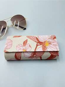 1pc Chinese Style Premium Storage Eyeglasses Case With Magnetic Closure & Embroidery Leather Craft, High-Quality Student Eyewear Box Lily Glasses Case Advanced Fashion Durable Storage Glasses Sunglasses Sunglasses Portable Pressure Resistant Unisex Glasses Case Glasses Case Sunglasses Case Thanksgiving And Valentine's Day Gift Goodies - Multicolor - View 4