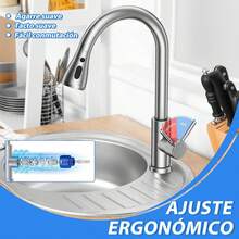 PERRYHOME Grifo de Cocina de acero inoxidable 304, 360 ° Grifo para Fregadero de Cocina de Agua Caliente y Fría Llave, Mezclador de Fregadero de Cocina con Pulverizador Desplegable - pago - Ver 5