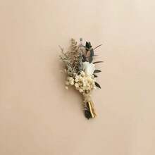 1/2/4/6/10/12/20pcs Mini Dried Flower Bouquet, Suitable For Groomsmen Boutonniere, Wedding Cake Decor, Boho Home Decor, Party Favors, Cake Decorations, Vintage Bouquet, Bohemian Style, Handmade Bouquet, Everlasting Flowers, Mini Bouquet, Small Bouquet, Home Stylist, Event Planner - White - View 3