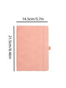1pc A6 Hardcover Notebook With Bookmark Ribbon - Soft Cover Business Diary, School Supplies, Stationery, Back To School Essential, Study Notebook