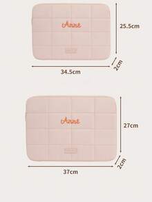 1pc Personalized Soft Padded IPad Sleeve, Embroidered Letter 14" Tablet Pouch, 15.6" Laptop Carrying Case, IPad Tablet Protective Sleeve, Multi-Size Notebook Handbag, Suitable For Daily Use, Can Be Given As Gifts For Christmas, Mother's Day, Teacher's Day, Birthdays
