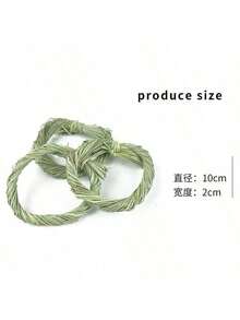 1pc Natural Water Grass Hand-Woven Braided Grass Ring, Suitable For Guinea Pigs, Hamsters And Other Small Pets To Chew And Play - Beige - View 4