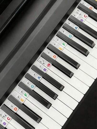 1pc Piano Notes Guide For Beginners, Easy To Install & Remove Piano Keyboard Note Labels, Thick Paper For 61/88 Keys Full Size, Removable With No Stickers Needed, New 2026 Gift For Boys, Girls, Birthday, Christmas