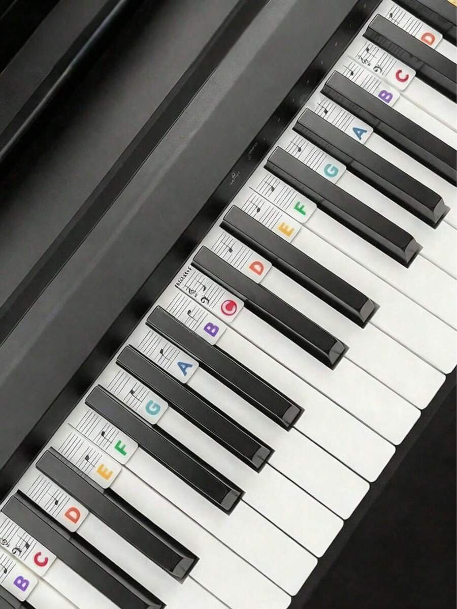 1pc Piano Notes Guide For Beginners, Easy To Install & Remove Piano Keyboard Note Labels, Thick Paper For 61/88 Keys Full Size, Removable With No Stickers Needed, New 2026 Gift For Boys, Girls, Birthday, Christmas