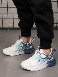 All Season Casual Sports Skateboard Shoes, For Teenagers, Campus Students, Outdoor Leisure Sports Shoes, Running Shoes, Hiking Shoes, With Hook And Loop Closure For Easy Wear, Lightweight & Breathable - Blue - View 6