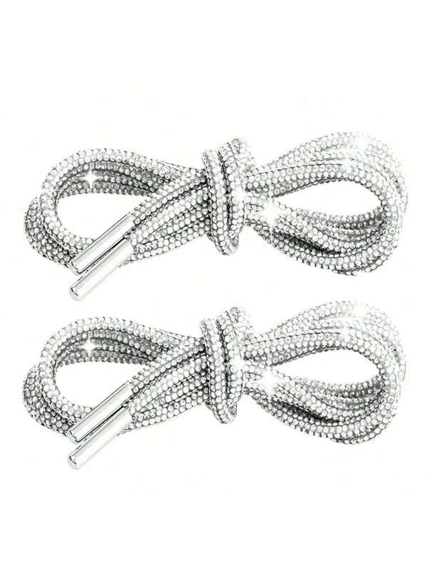 2 Stücke 120cm luxuriöse Strass Schnürsenkel, runde Strass Schuh-/Hutbänder, modisch und glänzend, Kristall Kordelzug Sportschuhe, Sportschuhe