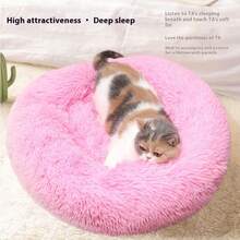 1个小型蓬松圆形宠物床,保暖透气,适合小型幼猫幼犬,四季通用纯色小型犬床,冬季保暖小型猫床,适合幼犬、幼猫、啮齿类动物等小型宠物,可机洗,不适合中大型动物。 - 彩色 - 查看 6