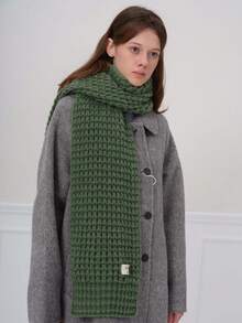 1 szt. Damski, jednolity kolor, uroczy, krótki, dzianinowy szalik/ocieplacz na szyję, odpowiedni na wyjścia, do codziennych dojazdów, jesień/zima