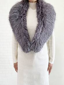 1. Faux Fur Collar & Cuff Set, Warm Faux Fur Scarf, Fluffy Oversized Furry Shawl Wrap For Women In Winter, Suitable For Dresses, Christmas Decoration - Multicolor - View 42