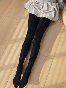Solid Color Warm Tights, Sexy Slim Fit Thermal Tights, Comfortable - Multicolor - View 5