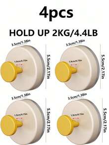 1 cái/2 cái/4 cái Móc cửa hút, keo dính chịu lực mạnh, không cần khoan lỗ, đặt chìa khóa ở lối vào, đặt đồ tạo tác, đặt mũ và dán đồ vật - Nhiều màu - Xem 15