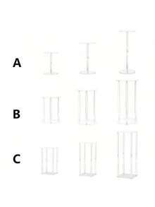 1pc Acrylic Flower Stand, Clear Column Vase Holder - Geometric Centerpiece Decor For Wedding, Tabletop Flower Rack, Outdoor Decoration, Home Gathering, Wedding Party, Silk Flower Wedding Stage Decor, Home Floral Display