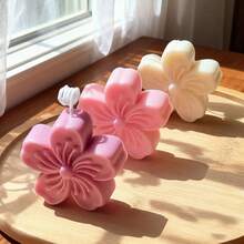 1/2件装樱花树脂浇铸硅胶模具，樱花蜡烛模具，适用于DIY手工制作、DIY蜡烛制作，花瓣硅胶模具，肥皂，粘土，软硅胶材质，可用于制作情人节礼物、母亲节礼物、生日礼物、蜡烛花束、树脂和聚合物粘土工艺品以及DIY装饰品，也适用于婚礼、毕业典礼、派对、节日和家居装饰，精致的花卉设计 - 白色2 - 查看 4