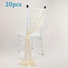 1pc/5pcs/10pcs/20pcs Cheese Cloth Chair Sash, Wedding Aisle Decor Chair Bow Sash Design, Universal Chair Cover Sash For Wedding Reception Party Hotel Event Decoration