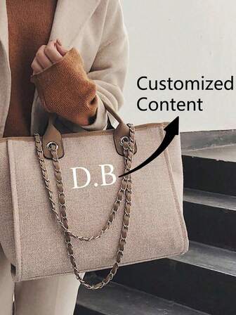 Customized Name Mini Small Shoulder Bag, Casual Multipurpose Double Handle Crossbody Handbag For Women, Fits Lipstick, Powder, Coins, Suitable As Gift For Family And Friends, Birthday Gift