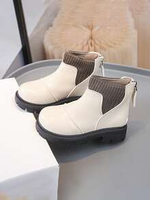 1 Paar Kinder PU-Leder wasserdichte, bequeme, vielseitige, leichte und strapazierfähige Lässig Stiefel für Innen und Außen, Herbst/Winter - Beige - Übersicht 6