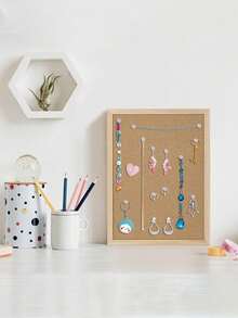 1pc Or 2pcs Cork Bulletin Board, Cork Panel With Oak Wood Frame, Decorative Pin Board For Office And Home, Message Board Or Vision Board For Home And School Home Decor Back To School Room Decor School Supplies - White - View 4