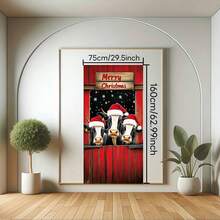 لوحة الباب الأبعاد، قطعة واحدة من ديكور ستارة باب المنزل بشكل بقرة عيد الميلاد الاحتفالي، مستلزمات الديكور الاحتفالي، ديكور متعدد الاستخدامات للداخل والخارج، لوحة باب رومانسية، لا تحتاج إلى كهرباء، متوفرة بأحجام متعددة - متعدد الألوان - مشاهدة 6