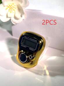 1 件高品质手持式电子计数器，金属设计，带孔按钮，仓库计数设备，圆形计数器，时尚计数器，圣诞节、万圣节、感恩节、游戏礼物 - 彩色 - 查看 17