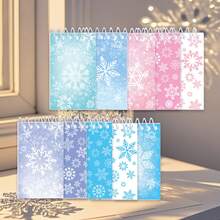 12 件雪花螺旋笔记本、学生笔记本、单词笔记本、螺旋笔记本、材料笔记本、便签本、学校用品、学生奖品、派对便签本、返校用品、圣诞便签本 - 彩色 - 查看 9