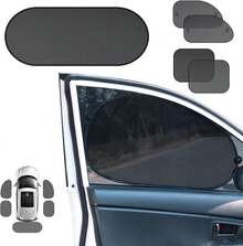 CHENGBAO 5 Piezas Negro Parasol para Auto Ventana,protección de Rayos,Cubre Sol para Auto,el Calor y el deslumbramiento. (Negro) - 1 - Ver 7