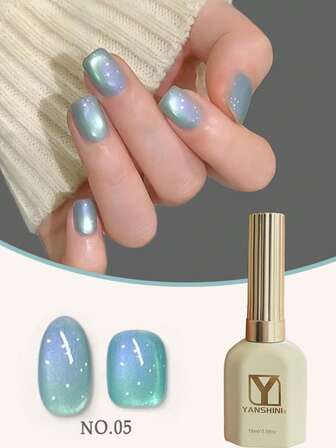 YANSHINI 15ml 猫眼凝胶指甲油套装，6 色磁性凝胶指甲油套装，闪光凝胶指甲油，适合女士沙龙 DIY 美甲 - 不含磁棒