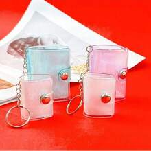 16pcs 1-Inch Glitter White Mini Photo Album Keychain, Minimalist & Elegant Student ID/Card Holder Photo Album - Clear - View 6