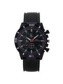 1 Piece/Set Men's Quartz Watch, Car Line, Casual And Personalized Silicone Strap, Sports Student Watch - Three-piece Set - View 2