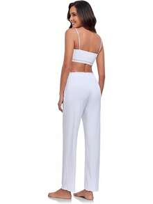 Women's Bamboo Rayon Pajamas Pants Wide Leg Yoga Pants Casual Loose Cozy Sweatpants With Pocketshalloween - Black & White - View 6