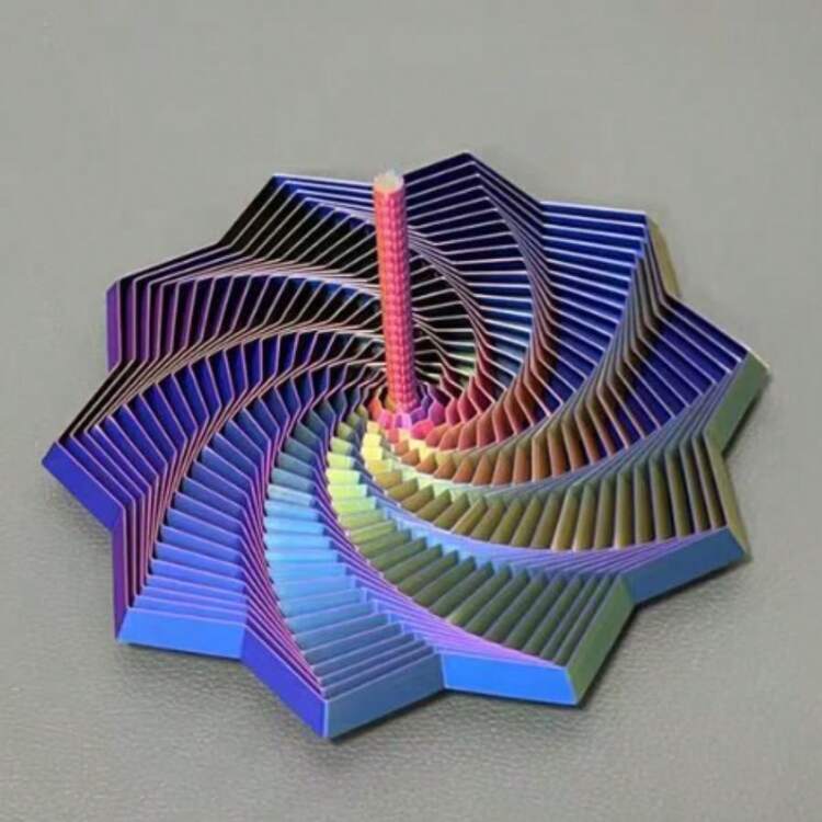 3D打印星形多边形指尖玩具，3D折叠结构手指减压玩具，视听放松玩具，桌面摆件，复活节礼物，生日派对礼物，理想的节日礼物 - 彩色 - 查看 13