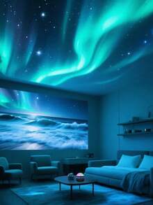 RGB遥控北极光/水波投影灯 - USB供电，多色灯光，适用于卧室、天花板装饰、家庭影院、露营、婚礼、节日派对、圣诞礼物，遥控灯