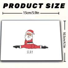 有趣的圣诞老人杀戮圣诞贺卡 - 圣诞老人分裂姿势与“杀戮”文字 - 红色和黑色节日贺卡，适用于办公室、派对或礼物 - 圣诞派对装饰 - 圣诞老人杀戮圣诞老人设计、圣诞贺卡、节日文具、俏皮设计、优质纸质材料、办公文具、古怪文具、耐用文具、办公室工作人员、新奇圣诞贺卡、贺卡、带信封的卡片