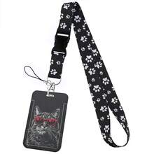 CX Lovely Kitten Manga Card Holder Badge Holder ID Card Lanyards Cell Phone Rope Key Lanyard Neck Straps Keychain Cats01 Christmas Gift