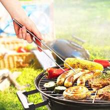 Pinzas de cocina profesionales largas con puntas redondas y curvas para agarrar y manipular alimentos - plata - Ver 8