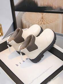 1 Paar Kinder PU-Leder wasserdichte, bequeme, vielseitige, leichte und strapazierfähige Lässig Stiefel für Innen und Außen, Herbst/Winter - Beige - Übersicht 7