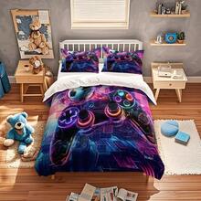 1 Set Of 3 Pcs Basketball Game Controller Duvet Cover Set - 1 Duvet Cover, 2 Pillow Shams (No Filling), High Definition Printed, Suitable For Home Bedroom - Multicolor - View 5